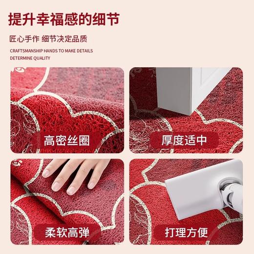 2025新年【迎福入屋】入户门地垫 红色丝圈进门脚垫 玄关家用乔迁喜庆除尘地毯 商品图3