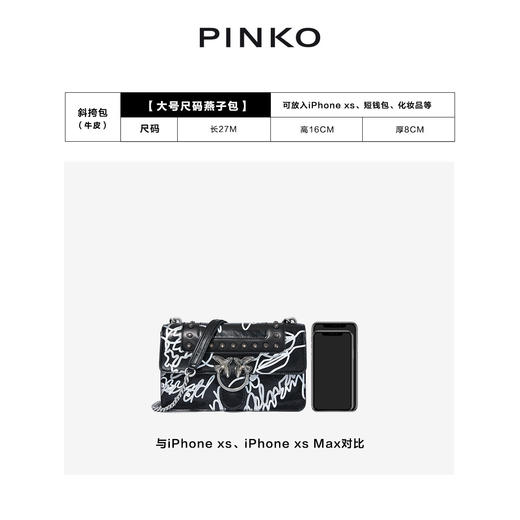 1P21H8Y5V9ZIW PINKO 牛皮涂鸦燕子包飞鸟包链条包斜挎包女包 商品图4
