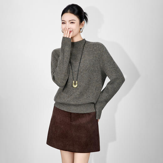 「高货wl」全新升级【铂金会员238/天猫319/差价81】(00251)洛诗琳密织彩点纱美丽诺羊毛上衣2025秋冬立领宽松针织毛 商品图2