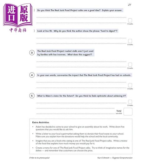 【中商原版】英国原版CGP 小学六年级英语阅读理解练习册3册 KS2 English Targeted Question Book Year 6 Comprehension 商品图3