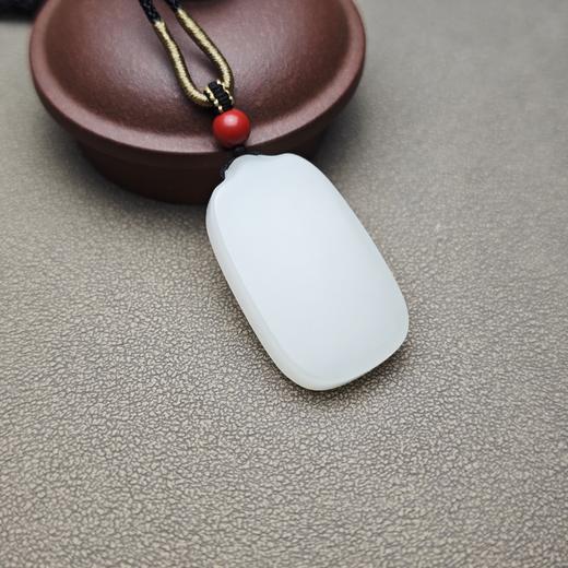 特惠！新疆和田玉且末料白玉雅致小平安牌 1122-14 商品图2