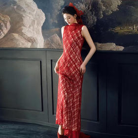 新中式订婚礼服旗袍新娘敬酒服高级无袖红色2025新款出阁礼服