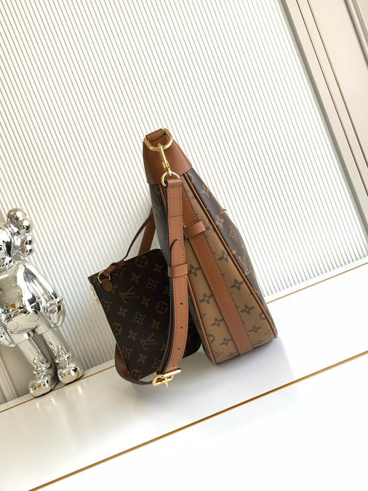 秋冬特惠💰1330 渠道级LV 老花粗面料【全钢五金 MB163c01变码芯片】te级LV 全套包装 M46311老花拼黄花 Loop Hobo 手袋 商品图2