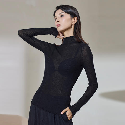 超轻薄羊绒半高领打底衫  SJF97W246N 商品图7