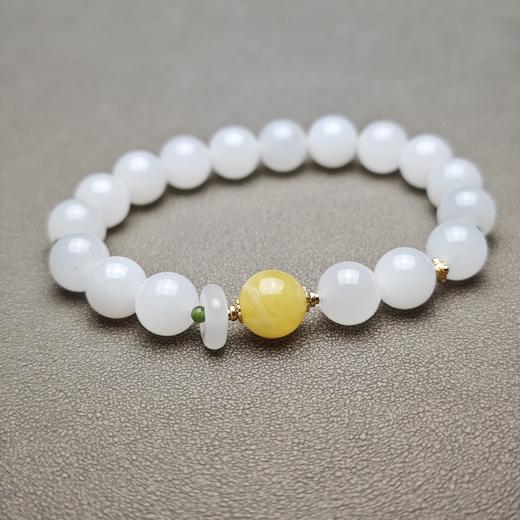 和田玉青海料冰底羊脂玉10mm招财转运手串 1122-23 商品图4