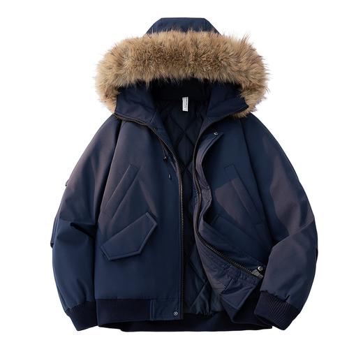 【YW】无忧购男女同款大口袋貉子毛帽子可拆卸防风御寒保暖棉服65001 商品图8