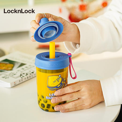 ABF791BLUBR 乐扣乐扣Lock&Lock 【上学专用】大容量便携提手水杯多功能吸管杯塑料奶茶杯子 商品图2