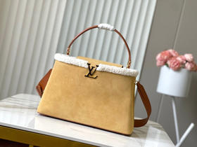 秋冬特惠💰1600 渠道级LV 新品 te级LV 动态芯片 M12784/M48865Souple金棕绒毛款 本款 Capucines Souple 大号手袋