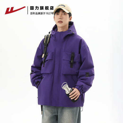 回力冲锋夹克男2025秋冬新款户外登山服防泼防风工装夹克外套男士 商品图3