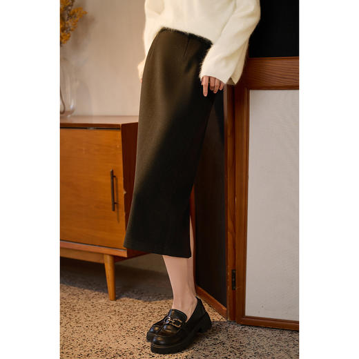 米思阳羊毛醋酸半身裙  完美长度 一条过冬 2025米思阳冬季新品优雅冬季百搭直筒半身裙5589 商品图8