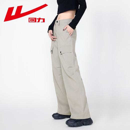 回力工装裤女2024春秋新款直筒宽松休闲阔腿裤百搭设计感西装长裤 商品图7