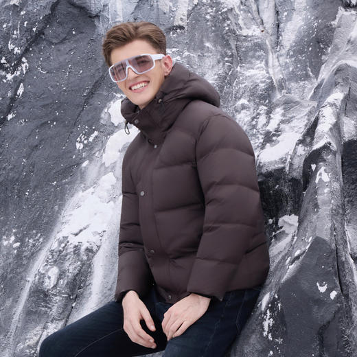 半身缘男装 冬季连帽经典百搭舒适羽绒服254312M01710124 商品图2