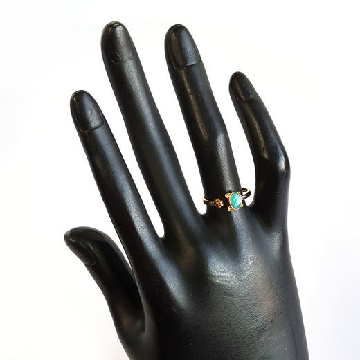 【天然正品】AU750黄金镶钻镶天然约0.35克拉欧泊猫咪造型开口戒指12号（戒圈可改）女士101025NJM05特价：1680 商品图7