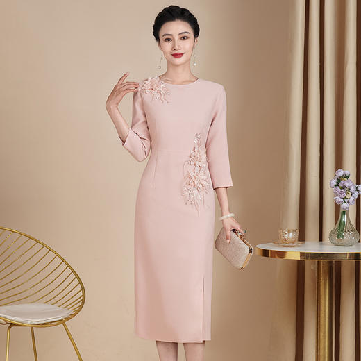 旗袍参加婚礼妈妈礼服2025年气质喜婆婆婚宴装高贵女连衣裙 商品图0