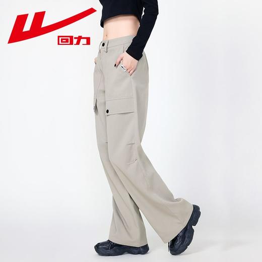 回力工装裤女2024春秋新款直筒宽松休闲阔腿裤百搭设计感西装长裤 商品图8
