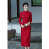 提花加绒回娘家旗袍复古中国风中老年女士旗袍801324 商品缩略图0