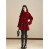 鹿向南「寒香梅花」红色毛呢外套女秋冬新款气质中长款设计感大衣 商品缩略图1