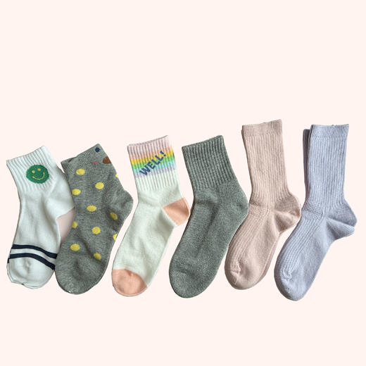 【6双】【3-10岁】儿童四季棉袜长筒/短筒棉袜【孤品/样品袜子】 商品图3
