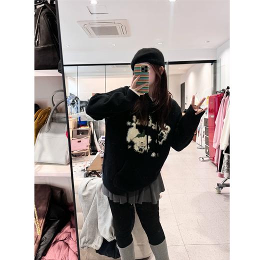 25AW上新 蕾蕾同款【圣诞家族】胸前圣诞图案宽松连帽针织毛衣 商品图1