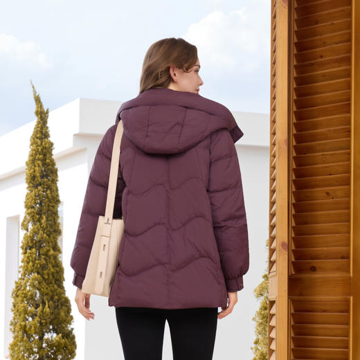 半身缘女装 冬季基础百搭连帽休闲百搭棉服254213M05440109 商品图1