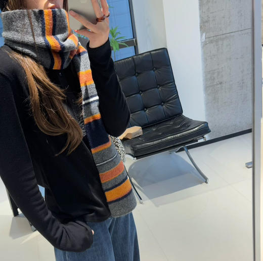 韩国设计师款彩虹费尔岛羊毛围巾🌈11251 商品图0