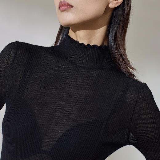 超轻薄羊绒半高领打底衫  SJF97W246N 商品图8