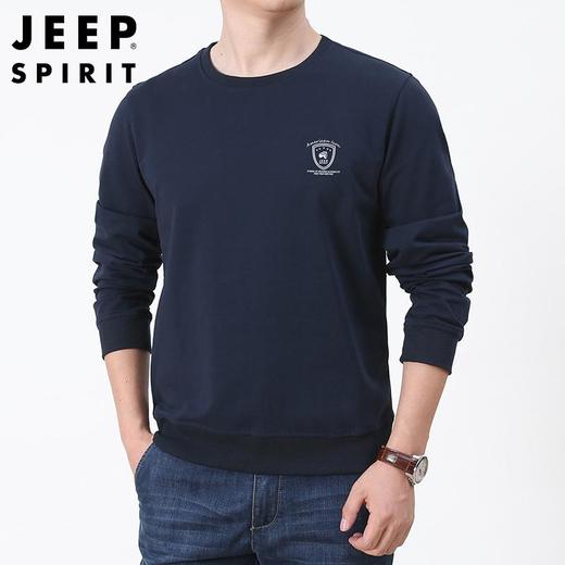 JEEP SPIRIT春款长袖T恤男宽松大码男士卫衣休闲圆领 7604新款 商品图3
