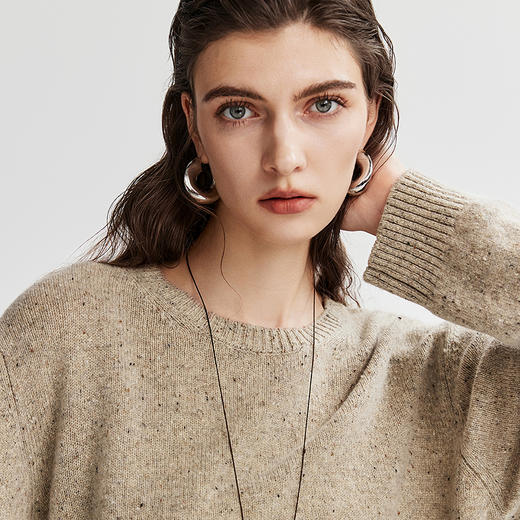 棉仓_366605032初棉25秋百分百羊毛圆领套头针织衫 商品图3