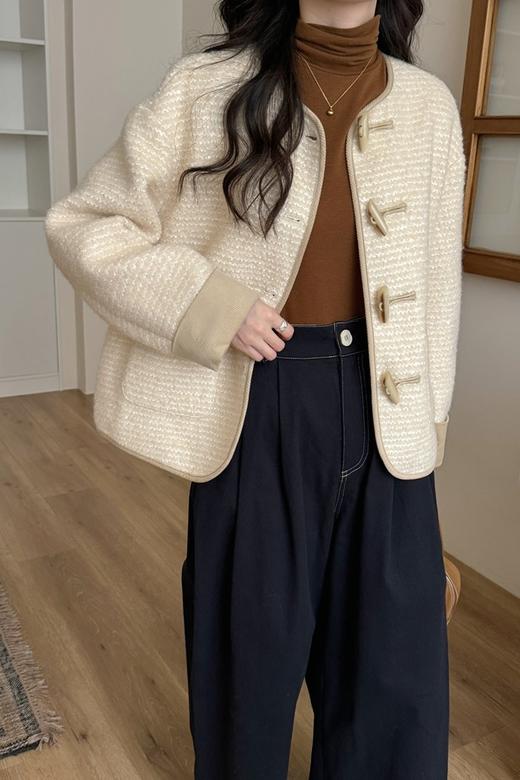 Le Malene 复古牛角扣气质小香风羊毛外套 21288 商品图0