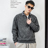 徐太浪【半开襟拉链 拼接格子】假两件毛衣男秋冬休闲针织衫上衣 商品缩略图1