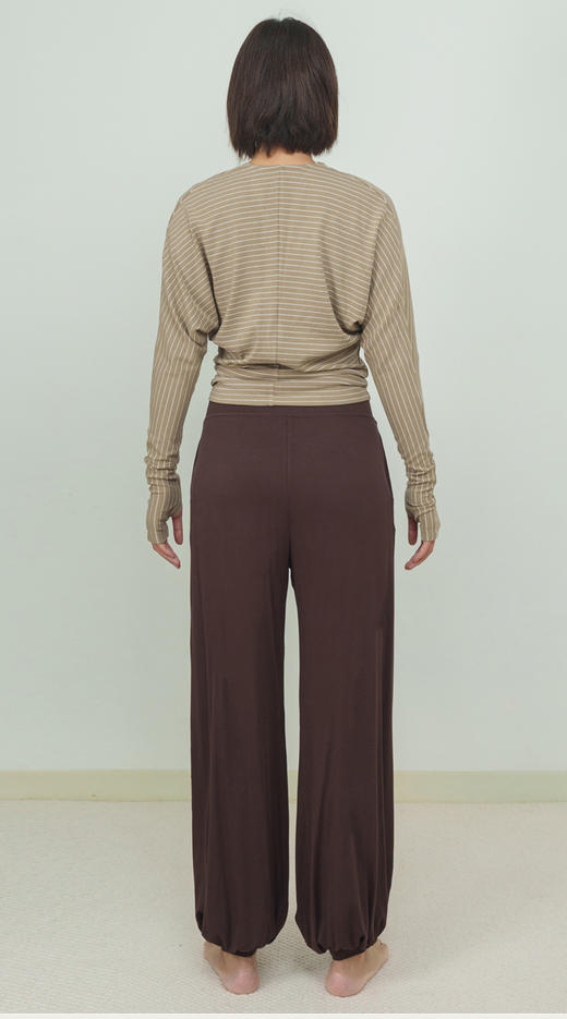 AddOne+1New瑜伽休闲大V领条纹针织长袖羊绒混纺 商品图1