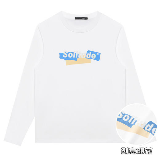 GXG男装【创意字母印花】百搭男士纯棉透气长袖T恤K&C 商品图2