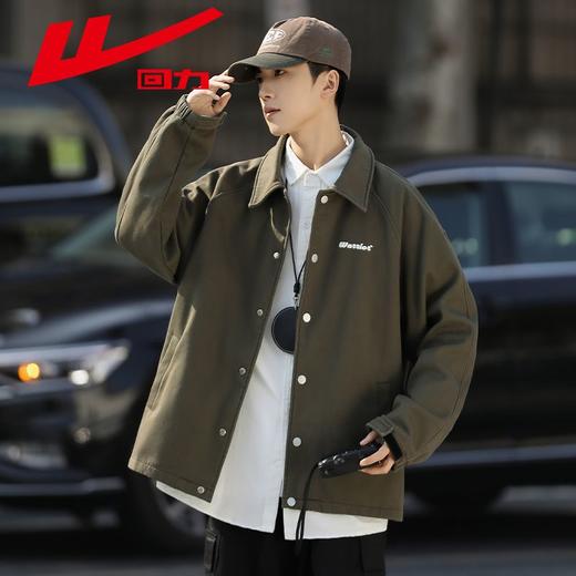 回力工装外套男加绒加厚秋冬新款宽松美式复古棒球服休闲夹克上衣 商品图8