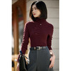 60支长纤维烫钻针织衫 米思阳2025冬季新款设计感软乎木耳边高领羊毛烫钻打底衫针织衫女5755 商品缩略图8