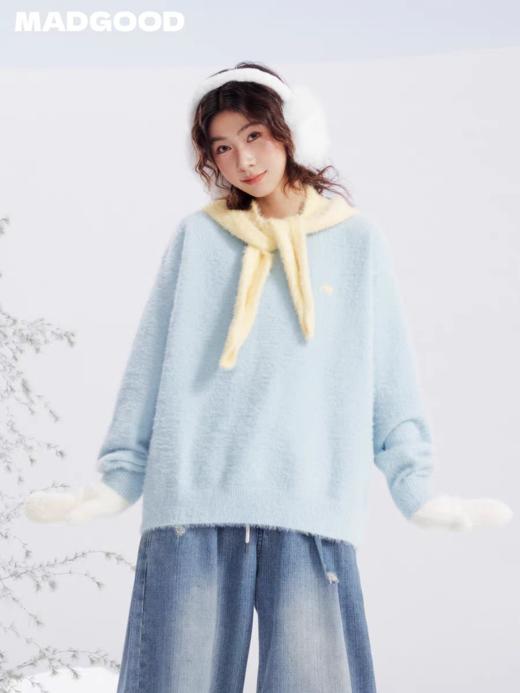 马得工地/MDGDMY131246/撞色两件套仿貂毛衣 商品图0