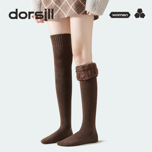 朵熙儿 成人仿羊绒拉毛袜3双装&女款过膝拉毛袜1双装 商品图5