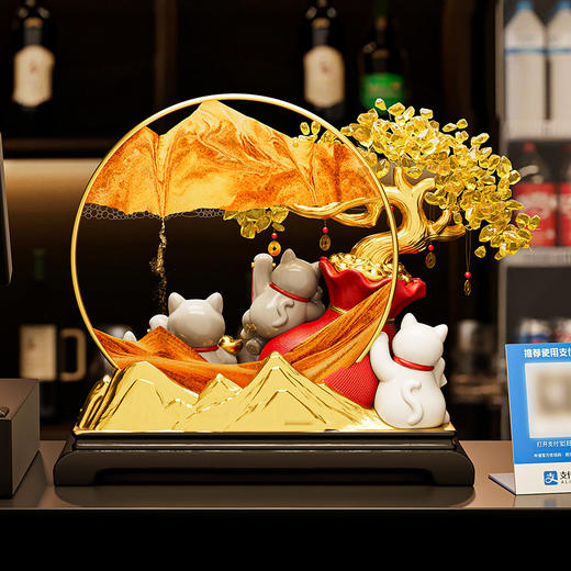 财源广进招财猫发财树摆件 新中式客厅店铺装饰品礼品 元旦新年春节礼物 商品图3