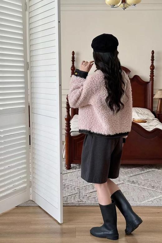 LNNNS 毛绒加厚撞色优雅小香风外套 21302 商品图5