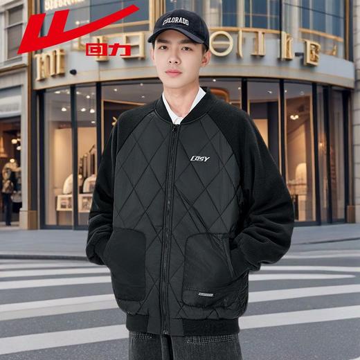 回力棒球棉服男款2025冬季拼接保暖棉衣男士潮流ins百搭外套男潮 商品图6