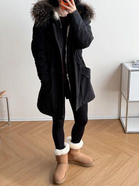 男女同款整张皮草灵貂真毛领派克服