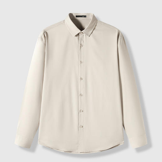 GXG男装秋季简约纯色舒适休闲日常通勤男式翻领长袖衬衫K&C 商品图6