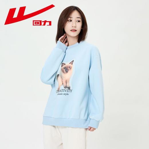 回力圆领卫衣女春秋款潮流新款猫咪印花套头卫衣宽松长袖上衣女生 商品图2