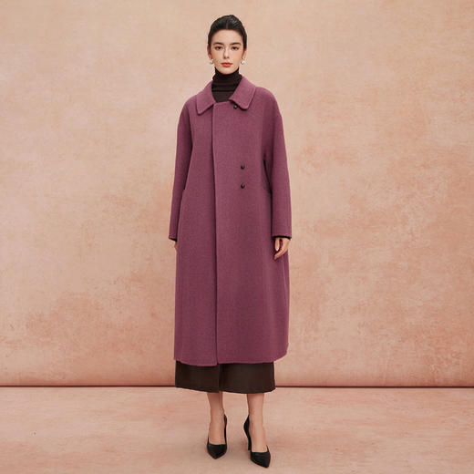 QH927斯尔丽25新款性强韩版H廓形简洁大方高雅气质长大衣 商品图3