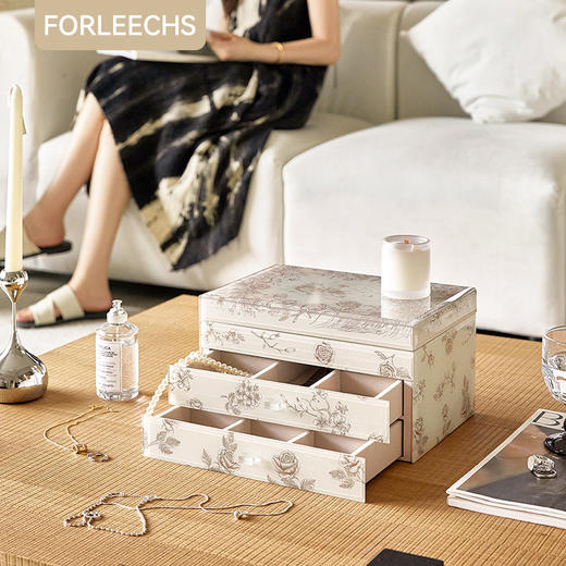 复古提花首饰收纳盒  | FORLEECHS大容量珠宝饰品收纳盒 商品图5