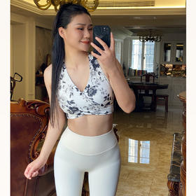 跃牌【海听系列】新款印花运动内衣女气质时尚瑜伽服挂脖美背背心上衣XC79