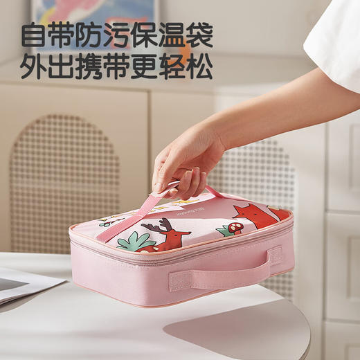 九阳学生饭盒316L不锈钢汤碗饭菜四分格儿童餐盘上班族便当盒餐盒 商品图5