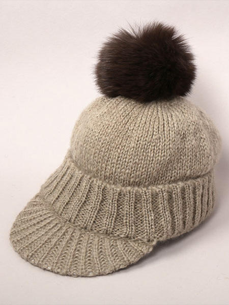 北京仓｜CA4LA-FUWA CAP3-绒球球 毛线帽（灰色）［日本设计师］ 商品图2