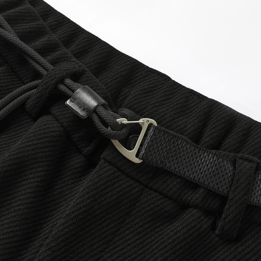 2025春新款男士休闲裤简约纯色锥形裤腰带设计百搭通勤长裤男K&C 商品图3