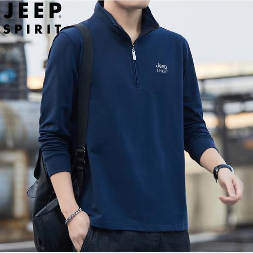 JEEP SPIRIT男装卫衣男半拉链立领高领长袖男宽松春装上衣HL2023 商品图2