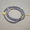 精美！和田玉青海料冰底烟紫4mm直径手串 1122-25 商品缩略图1
